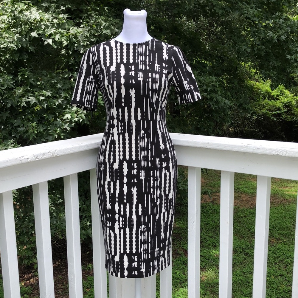 Trina Turk Black Sheath Midi Dress for Work